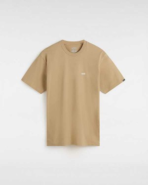 Beige Men Vans Left Chest Logo T Shirts NZ | VN2394781