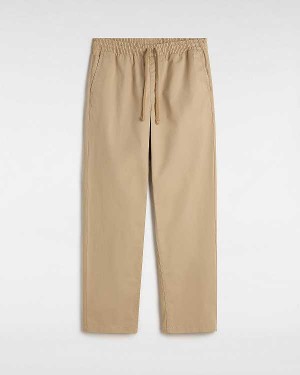 Beige Men Vans Range Relaxed Elastic Pants NZ | VN5903617