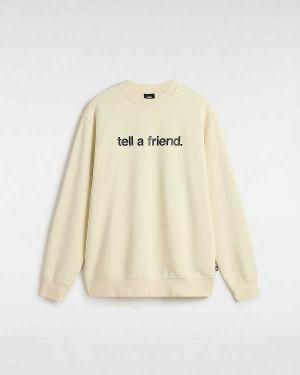 Beige Men Vans Tell a Friend Crew Sweatshirt NZ | VN6935217