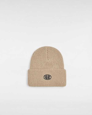 Beige Unisex Vans Spray On Cuff Beanie NZ | VN8914203