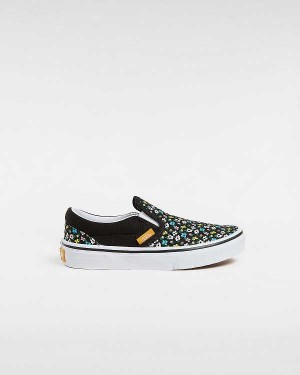 Black Kids' Vans Classic (4-8 Years) Slip On Shoes NZ | VN7926105