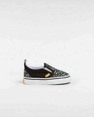 Black Kids' Vans Hook and loop (1-4 Years) Slip On Shoes NZ | VN8395027