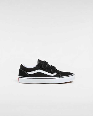 Black Kids' Vans Old Skool Hook And Loop (8-14+ years) Skate Shoes NZ | VN9120534