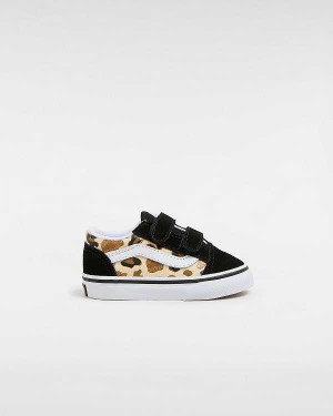 Black Kids' Vans Old Skool Hook and Loop Glitter (1-4 Years) Sneakers NZ | VN3751489