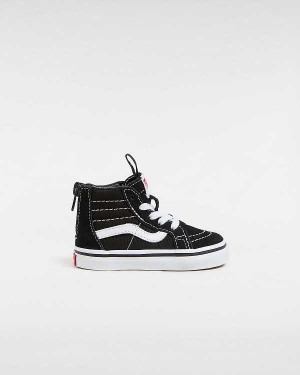 Black Kids' Vans Sk8-Hi Zip (1-4 Years) Sneakers NZ | VN3805261