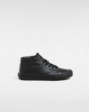 Black Kids' Vans Sk8-Mid Reissue (8-14 Years) Sneakers NZ | VN4796125