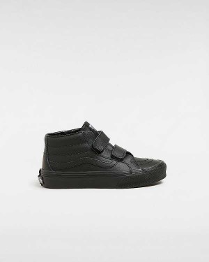 Black Kids' Vans Sk8-Mid Reissue Hook and Loop (4-8 years) Sneakers NZ | VN9521304