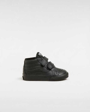 Black Kids' Vans Sk8-Mid Reissue Hook and Loop (1-4 Years) Sneakers NZ | VN3865712