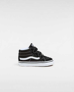 Black Kids' Vans Sk8-Mid Reissue Hook and Loop (1-4 Years) Sneakers NZ | VN8431675