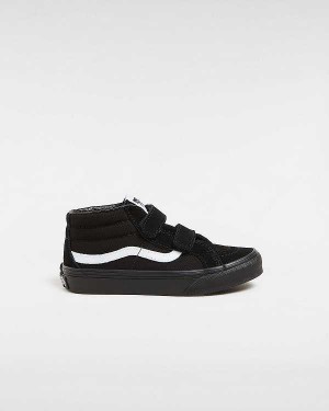 Black Kids' Vans Sk8-Mid Reissue Hook and Loop (4-8 years) Sneakers NZ | VN0471396