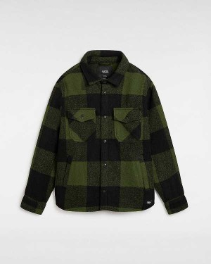 Black Men Vans Denby Fuzzy Shacket Shirts NZ | VN7361820