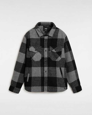 Black Men Vans Denby Fuzzy Shacket Shirts NZ | VN2093164