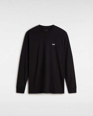 Black Men Vans Left Chest Hit Long Sleeve T Shirts NZ | VN1658402