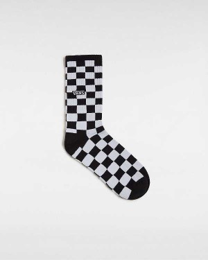 Black Unisex Vans Checkerboard Crew (1 Pair) Socks NZ | VN8594031