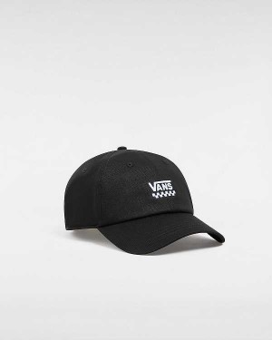 Black Unisex Vans Court Side Curved Bill Jockey Hats NZ | VN4531076