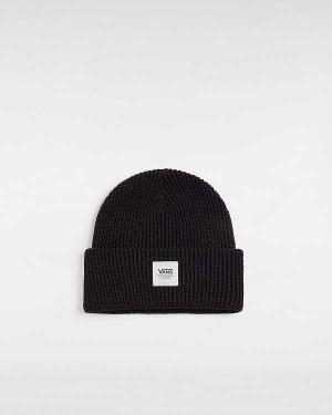 Black Unisex Vans Waffle Cuff Beanie NZ | VN0673529