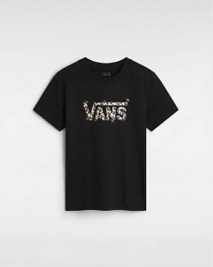 Black Women Vans Animalier Crew T Shirts NZ | VN9186403