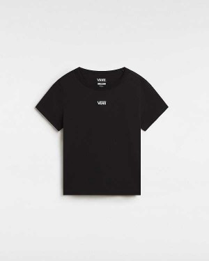 Black Women Vans Basic mini T Shirts NZ | VN2479031