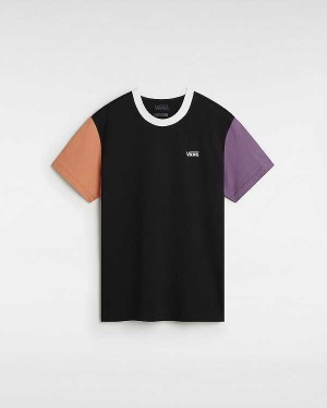 Black Women Vans Colorblock Boyfriend Fit T Shirts NZ | VN0269157