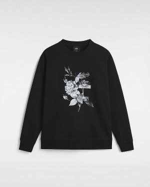 Black Women Vans Damask Crew Sweatshirt NZ | VN0432175