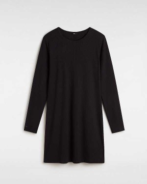 Black Women Vans Drew Rib Long Sleeve T Shirts NZ | VN2107985