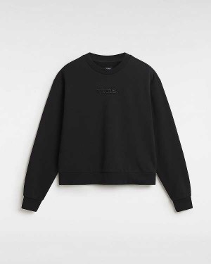 Black Women Vans Essential Crew Sweatshirt NZ | VN8914037