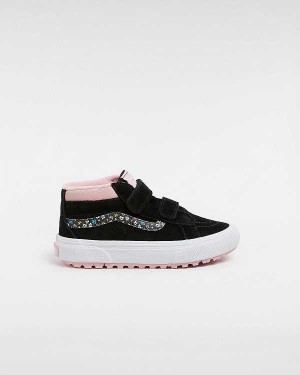 Black / Pink Kids' Vans MTE Sk8-Mid Reissue Hook and Loop (4-8 years) Sneakers NZ | VN3207985