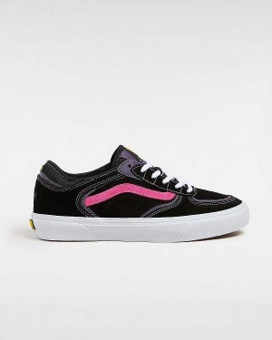 Black / Pink Men Vans Rowley Skate Shoes NZ | VN9627431