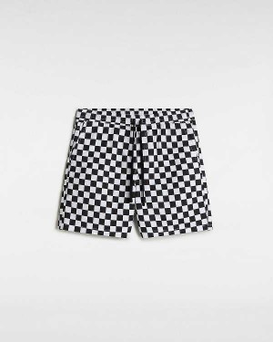 Black / White Men Vans Range Relaxed Elastic Shorts NZ | VN1057263