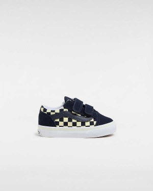 Blue Kids' Vans Old Skool Hook and Loop Glow (1-4 Years) Sneakers NZ | VN2546831