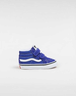 Blue Kids' Vans Sk8-Mid Reissue Hook and Loop (1-4 Years) Sneakers NZ | VN5043782