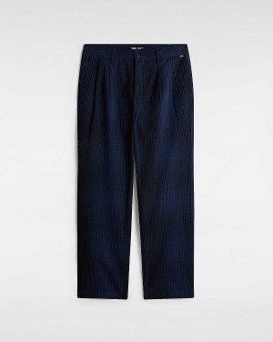 Blue Men Vans Authentic Chino Loose Tapered Plaid Pants NZ | VN2061758