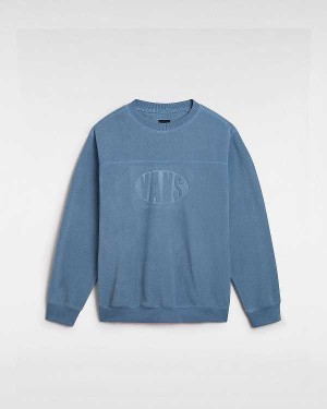 Blue Men Vans Carlo Polar Fleece Loose Crew Sweatshirt NZ | VN5012938