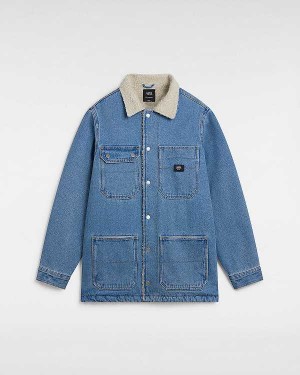 Blue Men Vans Drill Chore Denim Jacket NZ | VN2610874