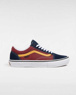 Blue / Burgundy Women Vans Old Skool Skate Shoes NZ | VN0428591