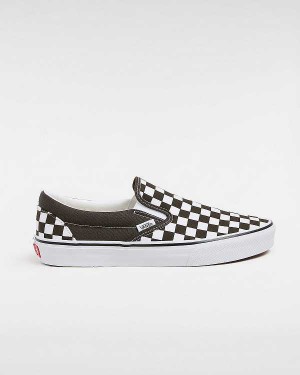 Brown Men Vans Classic Checkerboard Slip On Shoes NZ | VN2895760