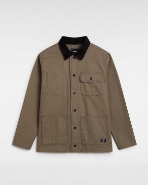 Brown Men Vans Drill Chore Jacket NZ | VN3715920