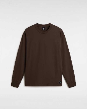 Brown Men Vans Original Standards Long Sleeve T Shirts NZ | VN1074952