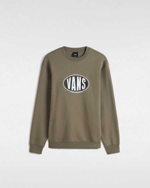 Brown Men Vans Spray On Loose Crew Sweatshirt NZ | VN9748051