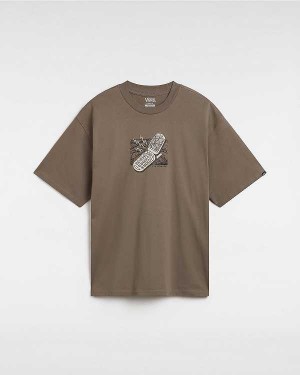 Brown Men Vans Take The Call T Shirts NZ | VN6325914