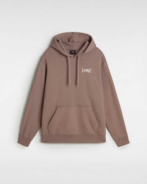 Brown Men Vans V Hand Loose Hoodie NZ | VN7245038