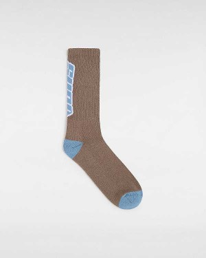 Brown Unisex Vans Faster Crew (1 pair) Socks NZ | VN5731968