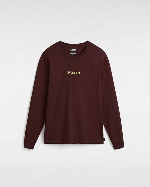 Brown Women Vans Vitality Fields Long Sleeve T Shirts NZ | VN6972418