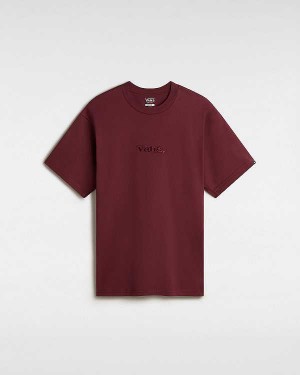 Burgundy Men Vans Essential Loose T Shirts NZ | VN7281906