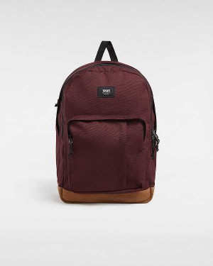 Burgundy Unisex Vans Old Skool Trek Backpacks NZ | VN2108937