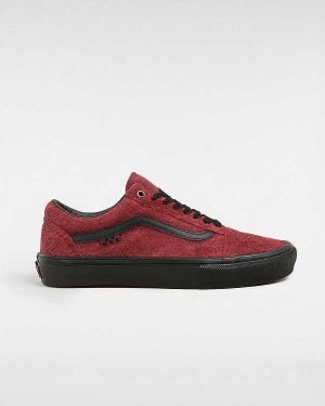 Burgundy Women Vans Old Skool Hairy Suede Skate Shoes NZ | VN2879405