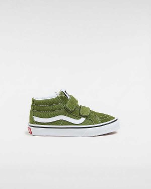 Green Kids' Vans Sk8-Mid Reissue Hook and Loop (4-8 years) Sneakers NZ | VN0297684