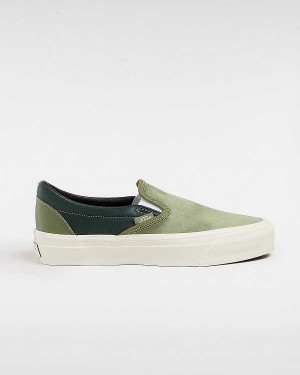 Green Men Vans Premium 98 Satin Slip On Shoes NZ | VN5619482