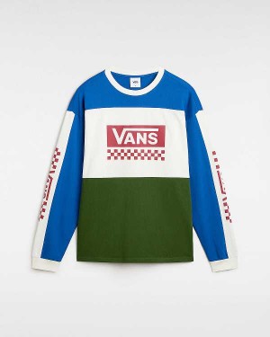 Green Men Vans Premium Branded Panel Long Sleeve T Shirts NZ | VN3158426