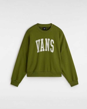 Green Women Vans Stadium French Terry Loose Crew Sweatshirt NZ | VN4837210